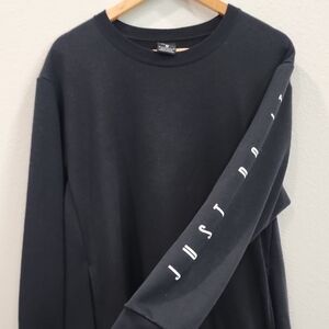 Nike Black Crew Neck Sweatshirt with Sleeve Text